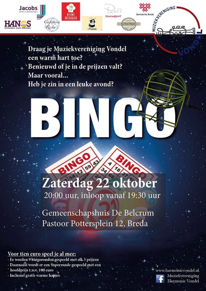 Bingo van Vondel 22-10